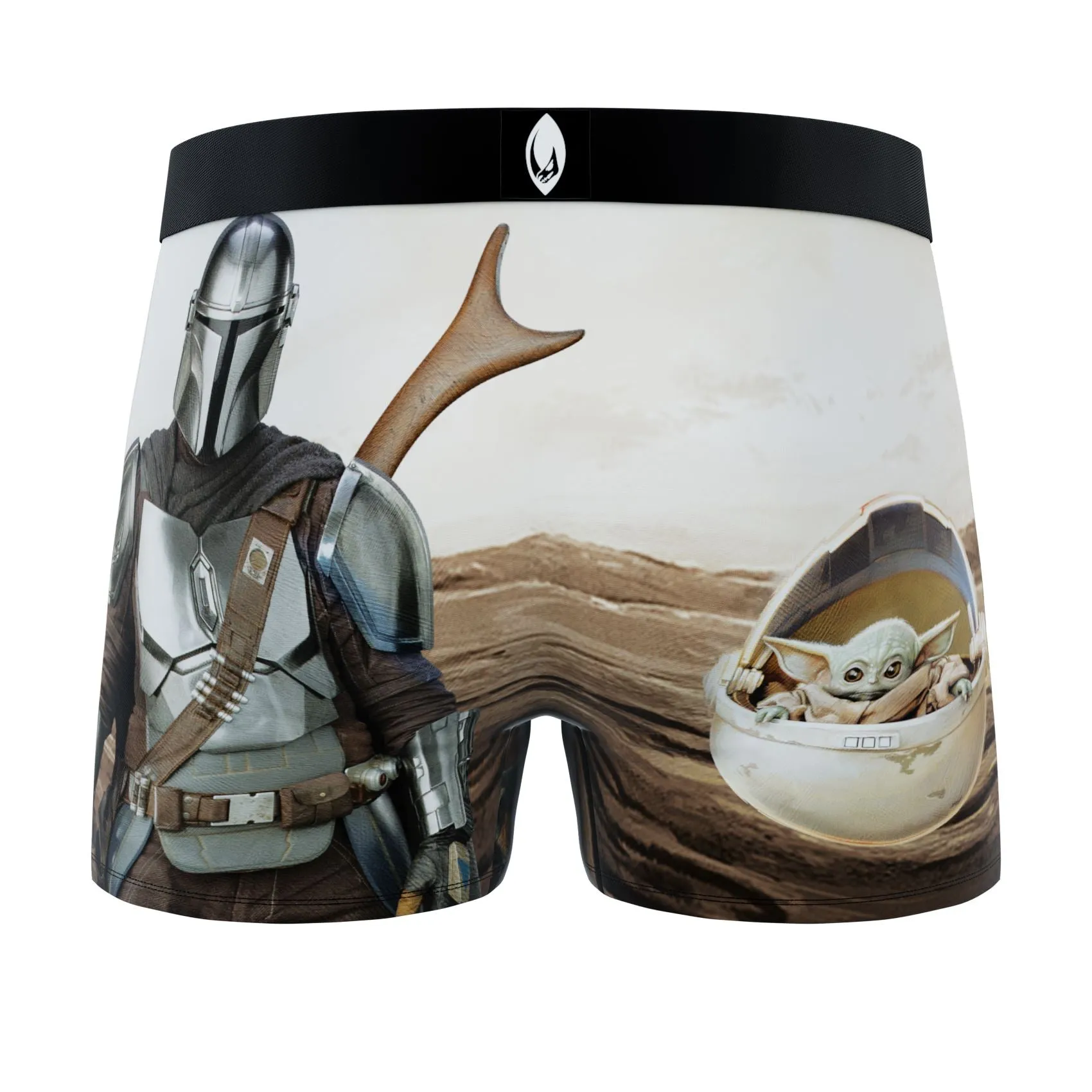 CRAZYBOXER The Mandalorian Baby Yoda Desert Men's Boxer Briefs (3 pack)