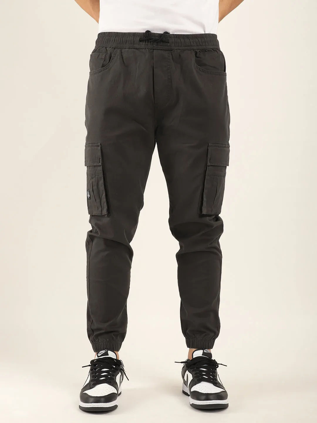 Dark Grey Cotton Twill Cargo