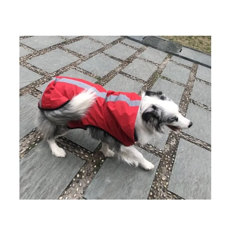 Dog Raincoat with Hood and Leash Hole Waterproof