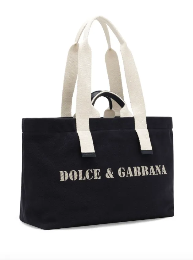 Dolce & Gabbana logo-print canvas shoulder bag