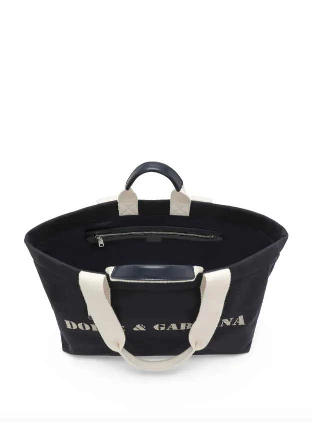 Dolce & Gabbana logo-print canvas shoulder bag