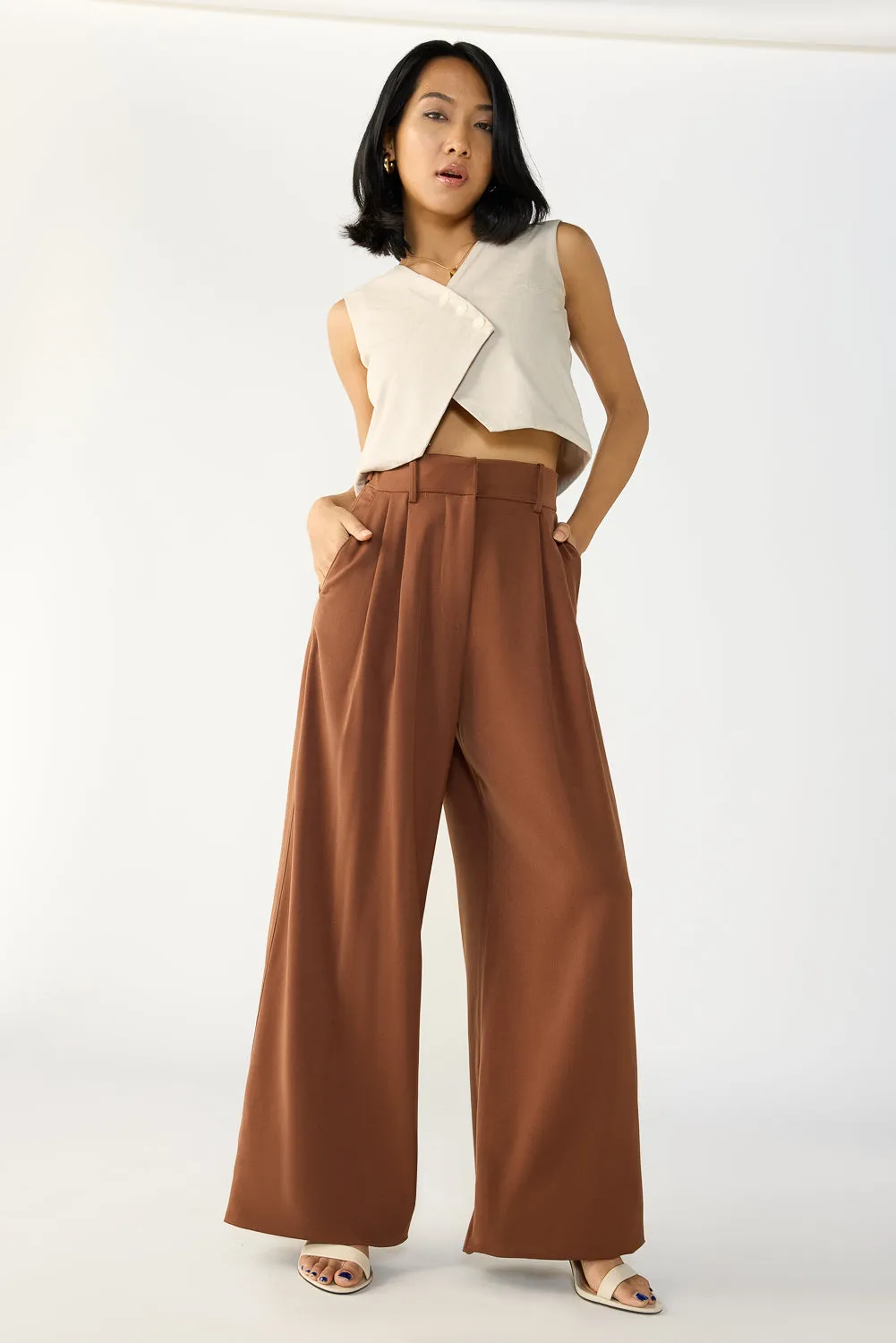 Downtown Brown Adjustable Korean Pants