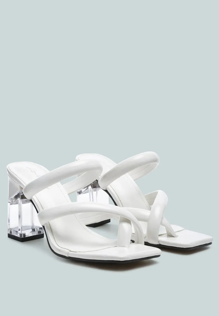 Erised Clear Block Heel Cross Strap Sandals By Ruw