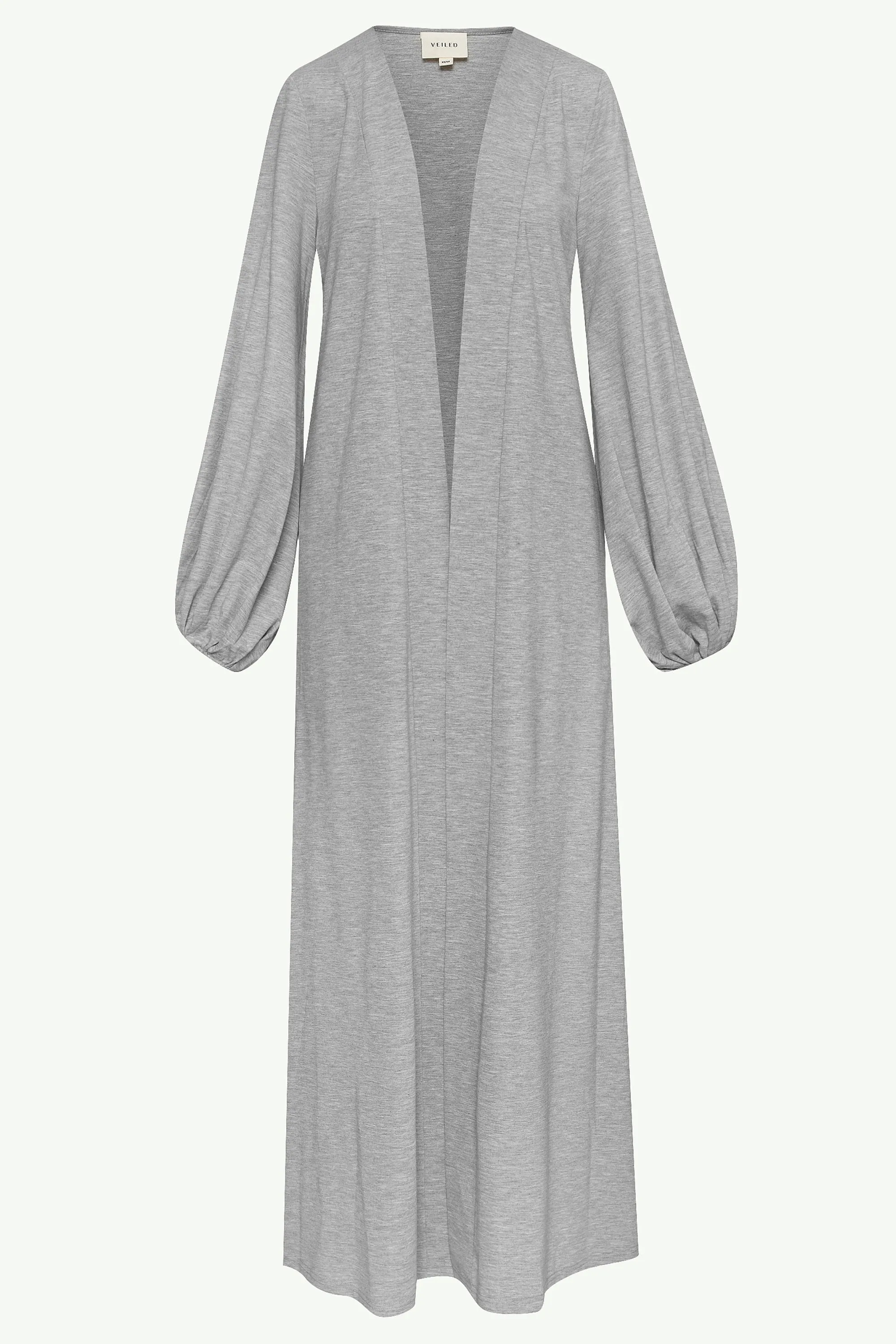 Essential Jersey Open Abaya - Heather Grey