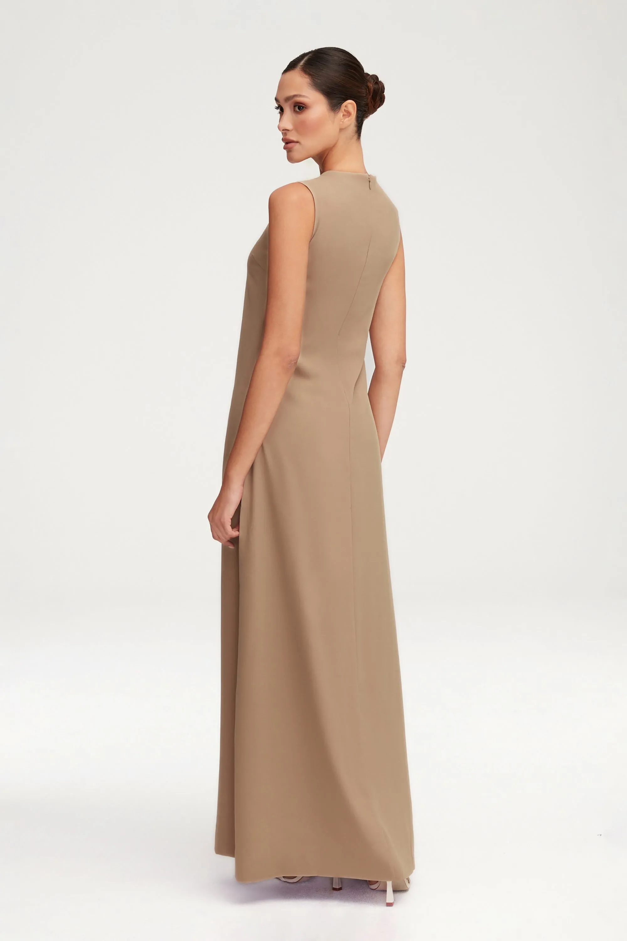 Essential Sleeveless Maxi Slip Dress - Caffe