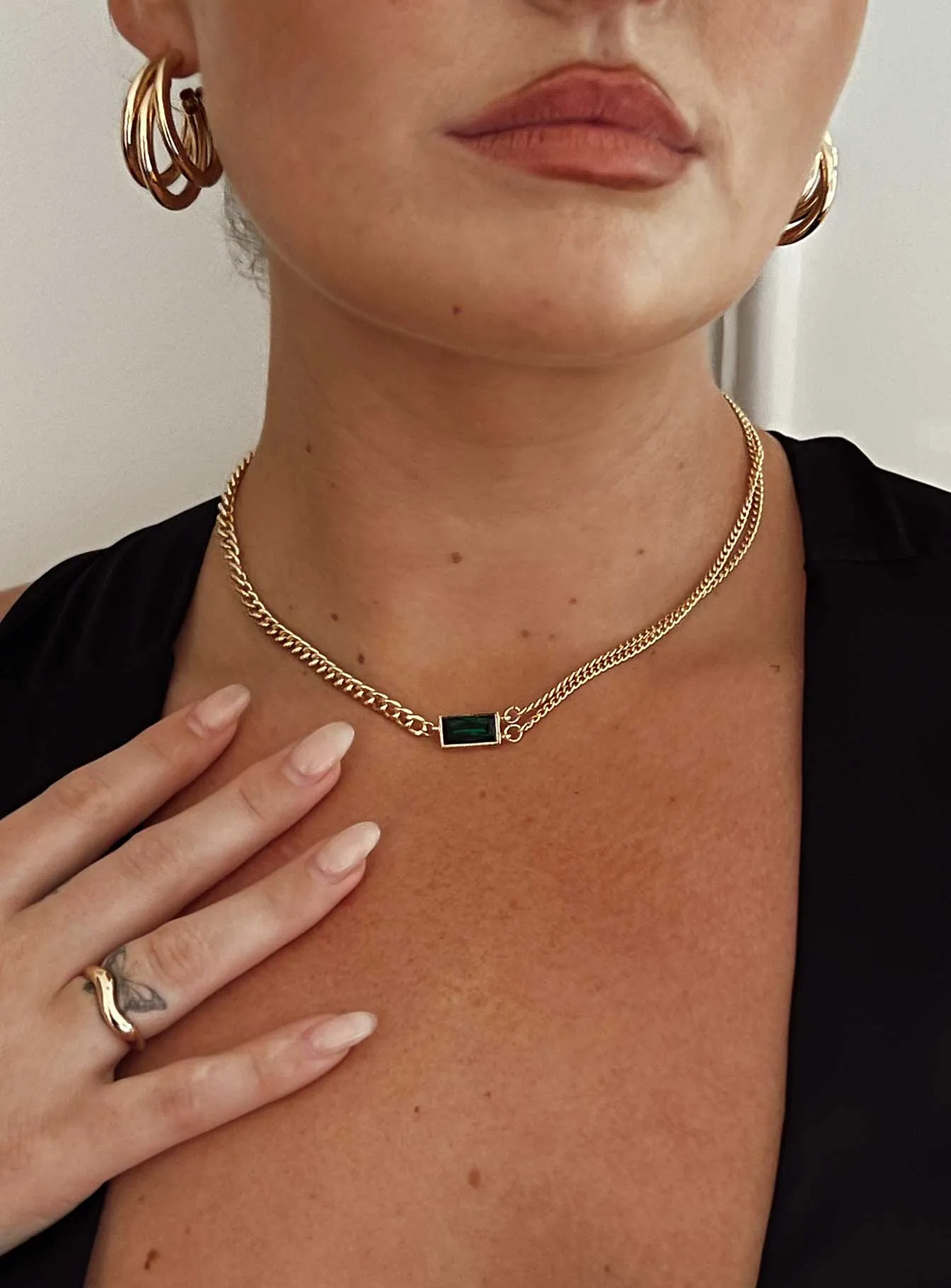 Etienne Necklace Gold / Green