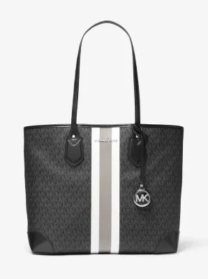 Eva Large Logo Stripe Tote Bag