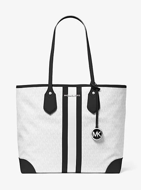 Eva Large Logo Stripe Tote Bag