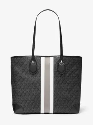 Eva Large Logo Stripe Tote Bag