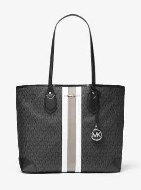 Eva Large Logo Stripe Tote Bag