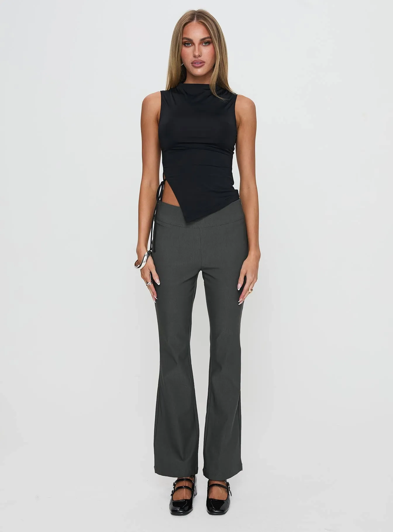 Everyday Flared Pants Slate Grey