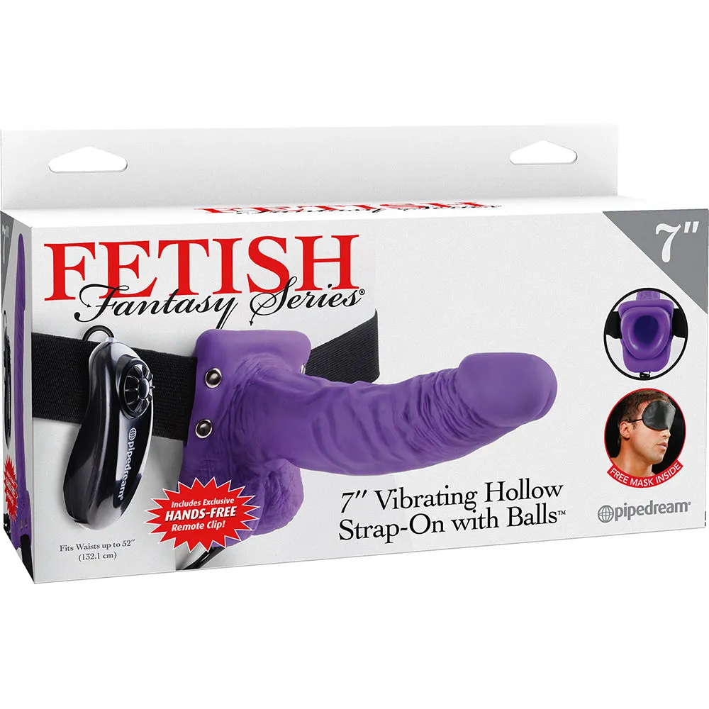 Fetish Fantasy Purple 7 Inch Vibrating Hollow Strap-On