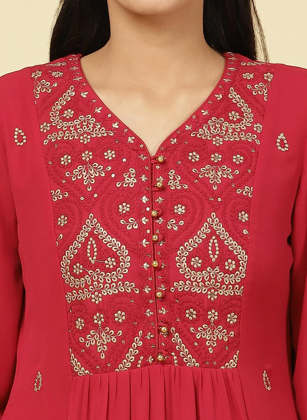 Fuchsia Rose Jashn Embroidered Kurta