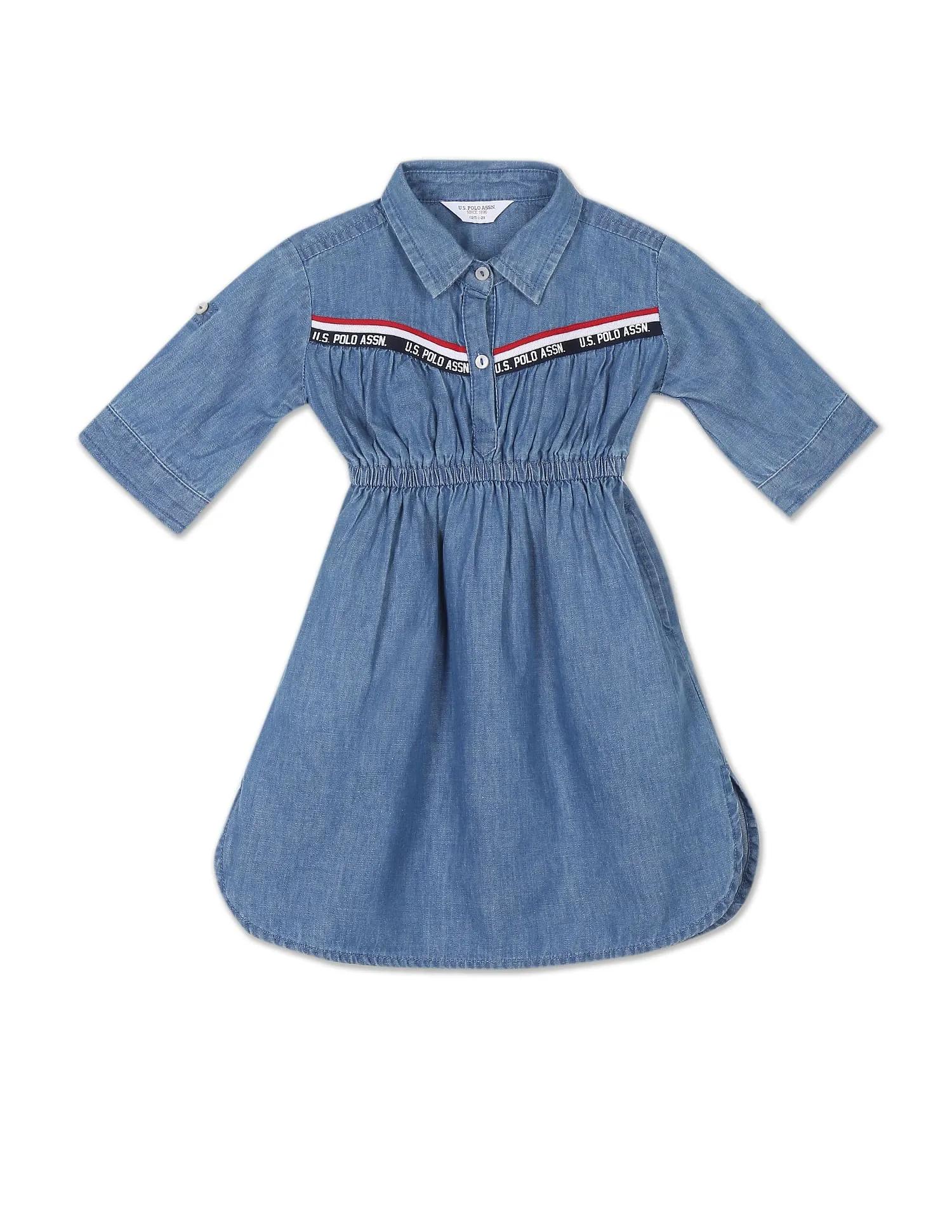 Girls Brand Tape Chambray Shirt Dress