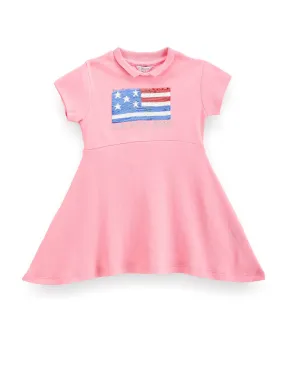 Girls Flip Sequin Flag Dress