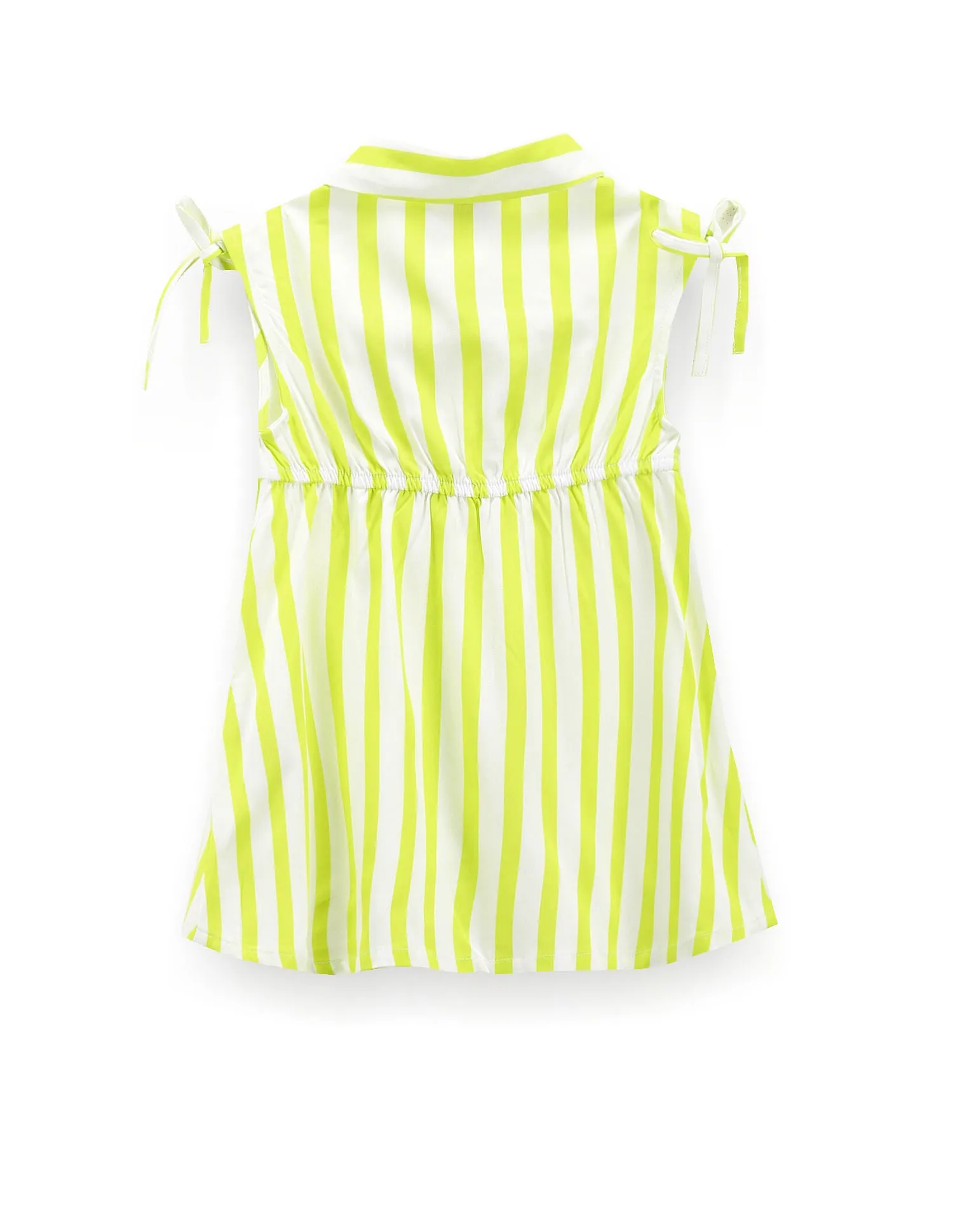 Girls Vertical Stripe Sleeveless Dress