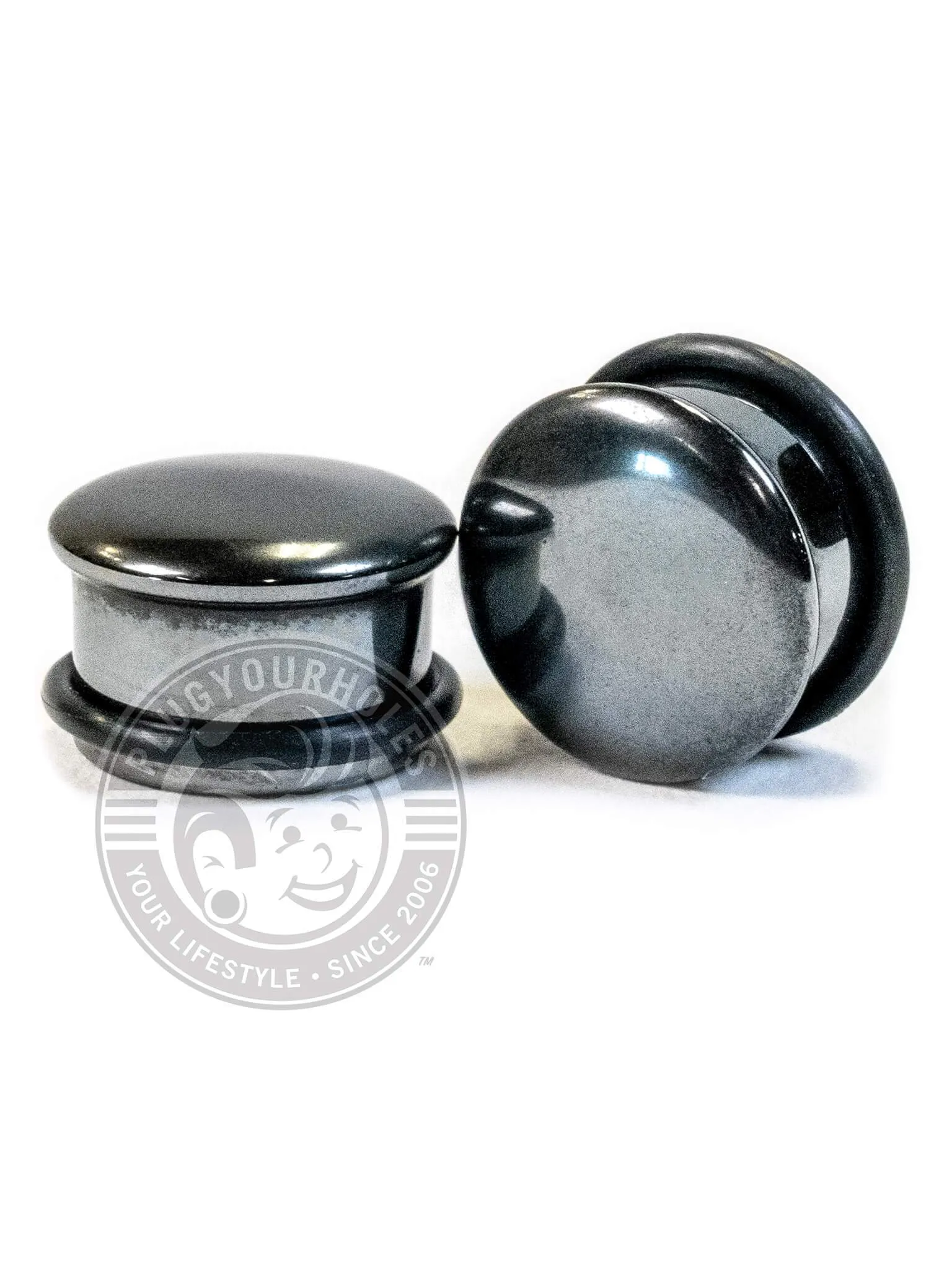 Hematite Single Flared Stone Plugs