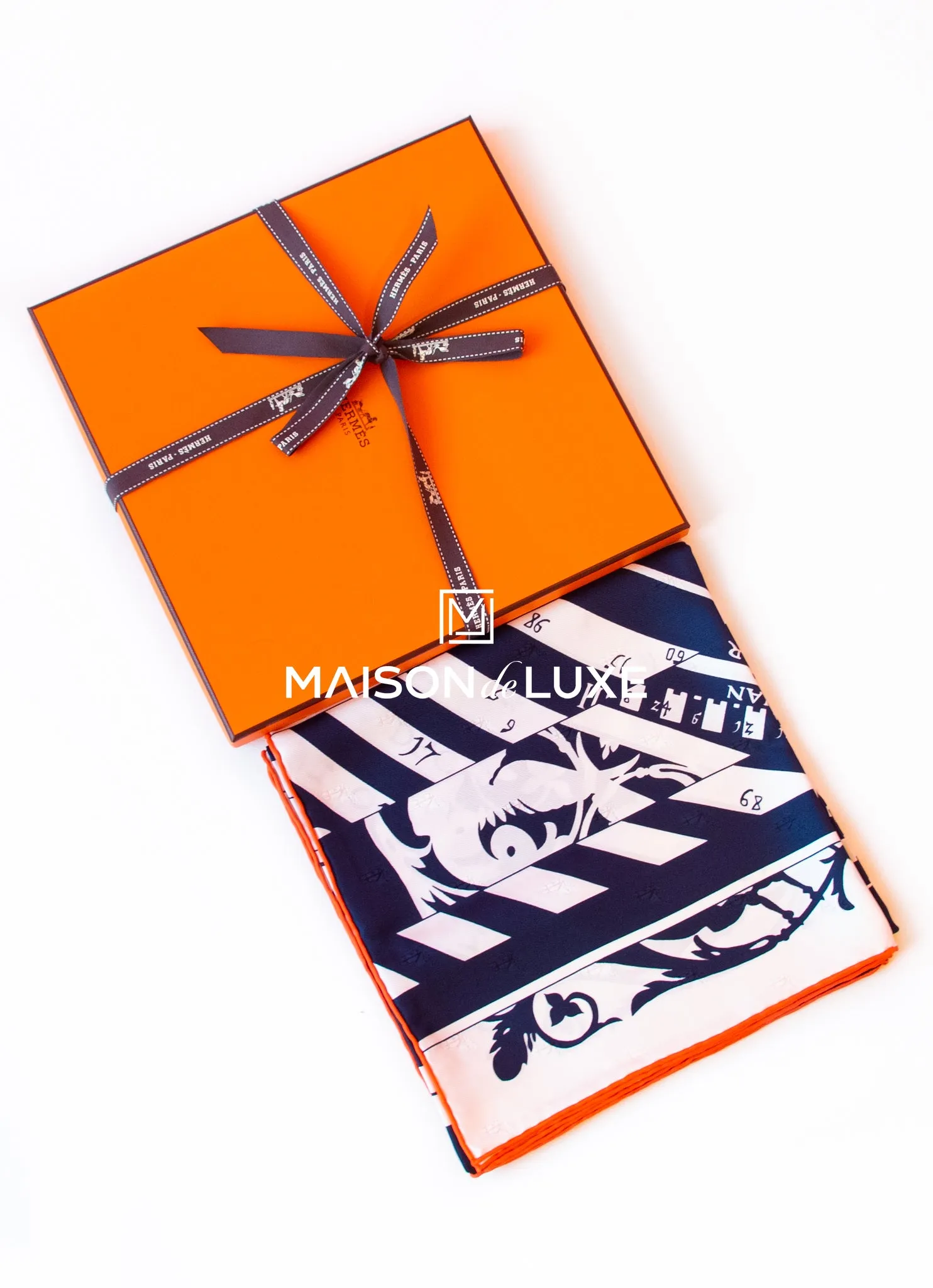 Hermes "Astrologie Nouvelle Tattoo" Blue Twill Silk 90 cm Scarf