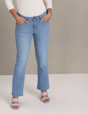 High Rise Washed Flared Jeans