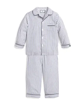 Kid's Twill Pajama Set | Navy French Ticking