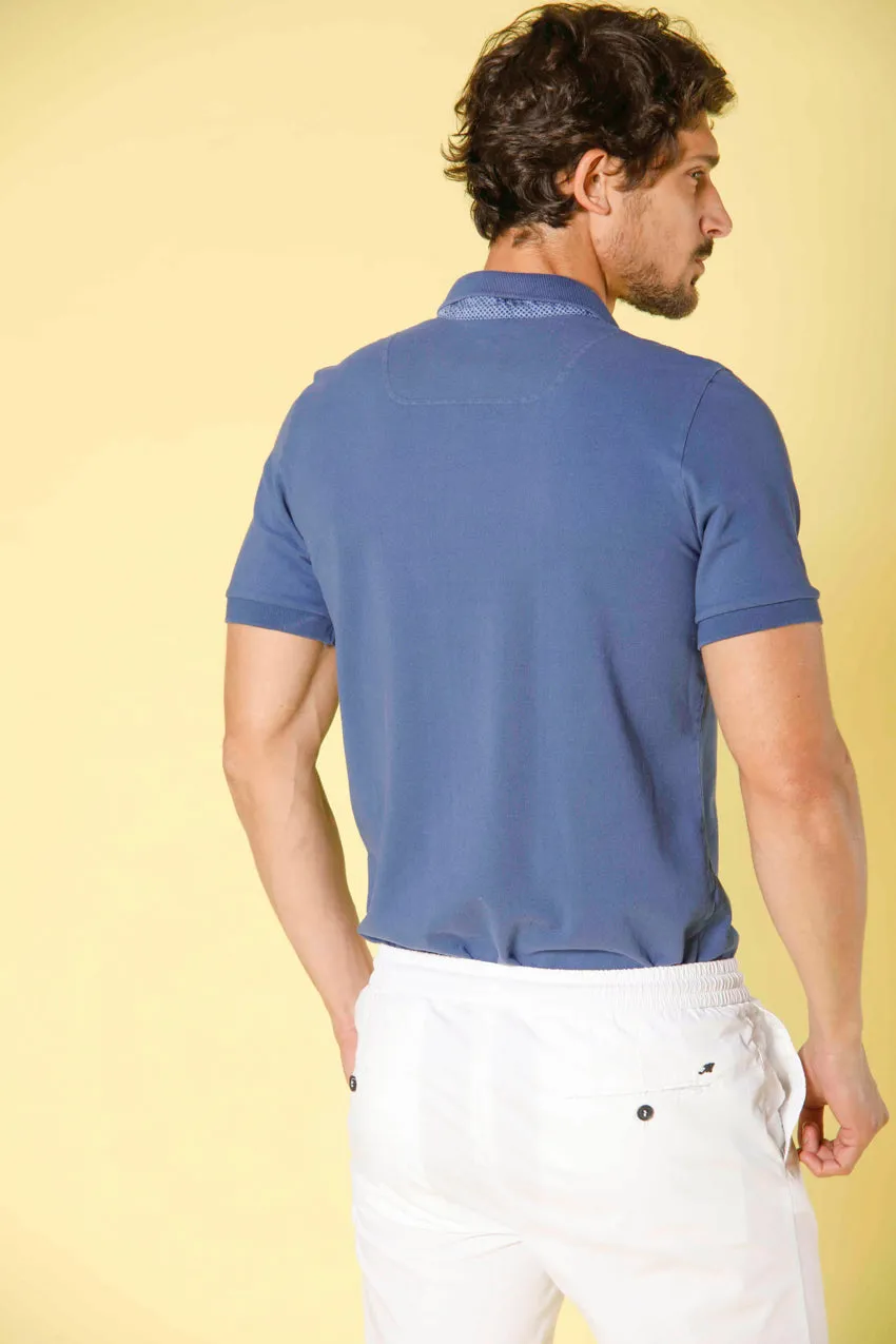 Leopardi men's polo in piquet with tailoring details  regular ①