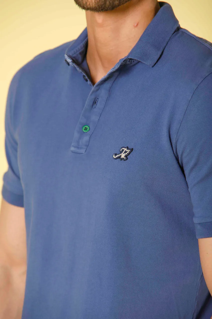 Leopardi men's polo in piquet with tailoring details  regular ①