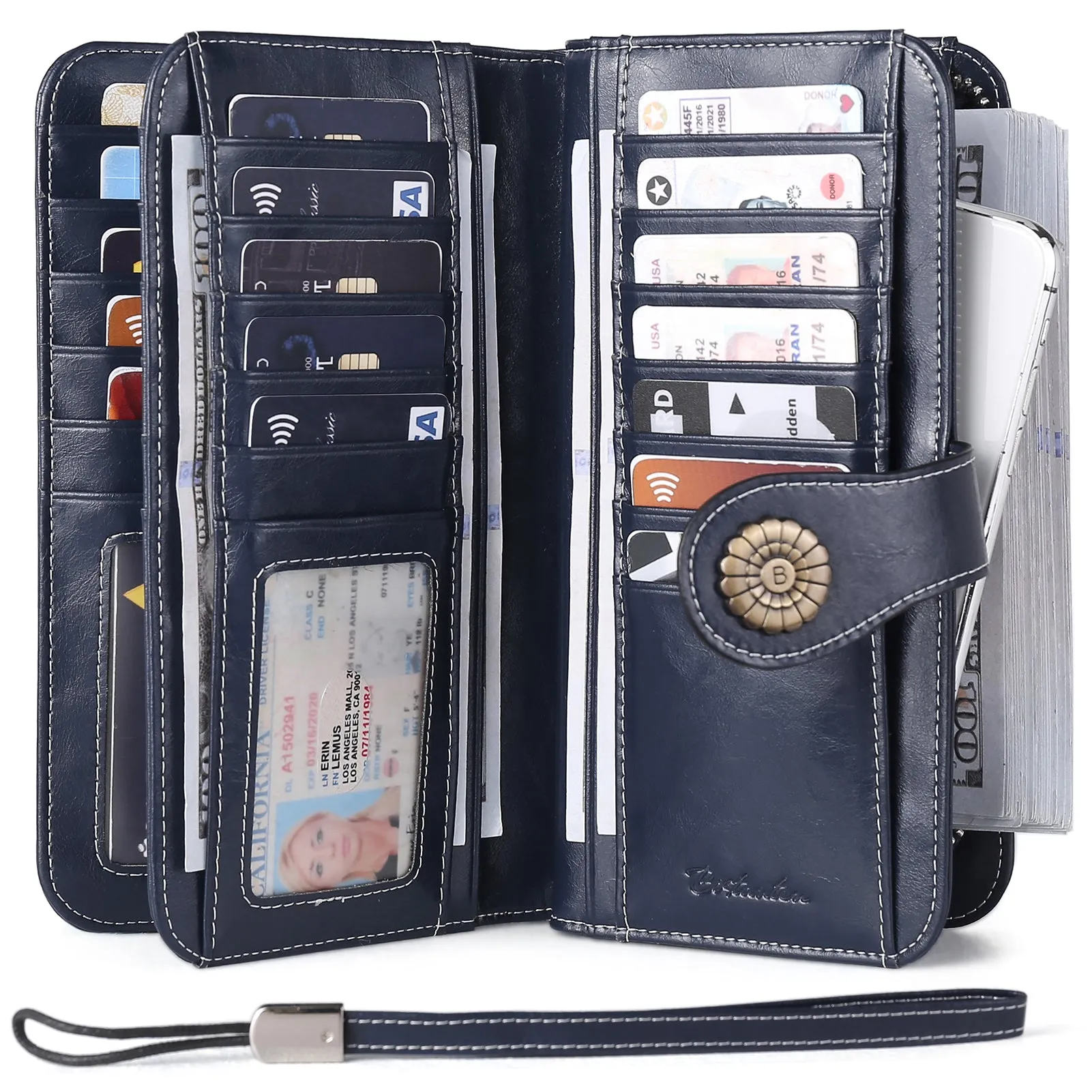 Lomy Big Wallet For Women With Wristlet —  Large Capacity