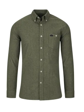 Long Sleeve Brushed Twill  Shirt - Khaki