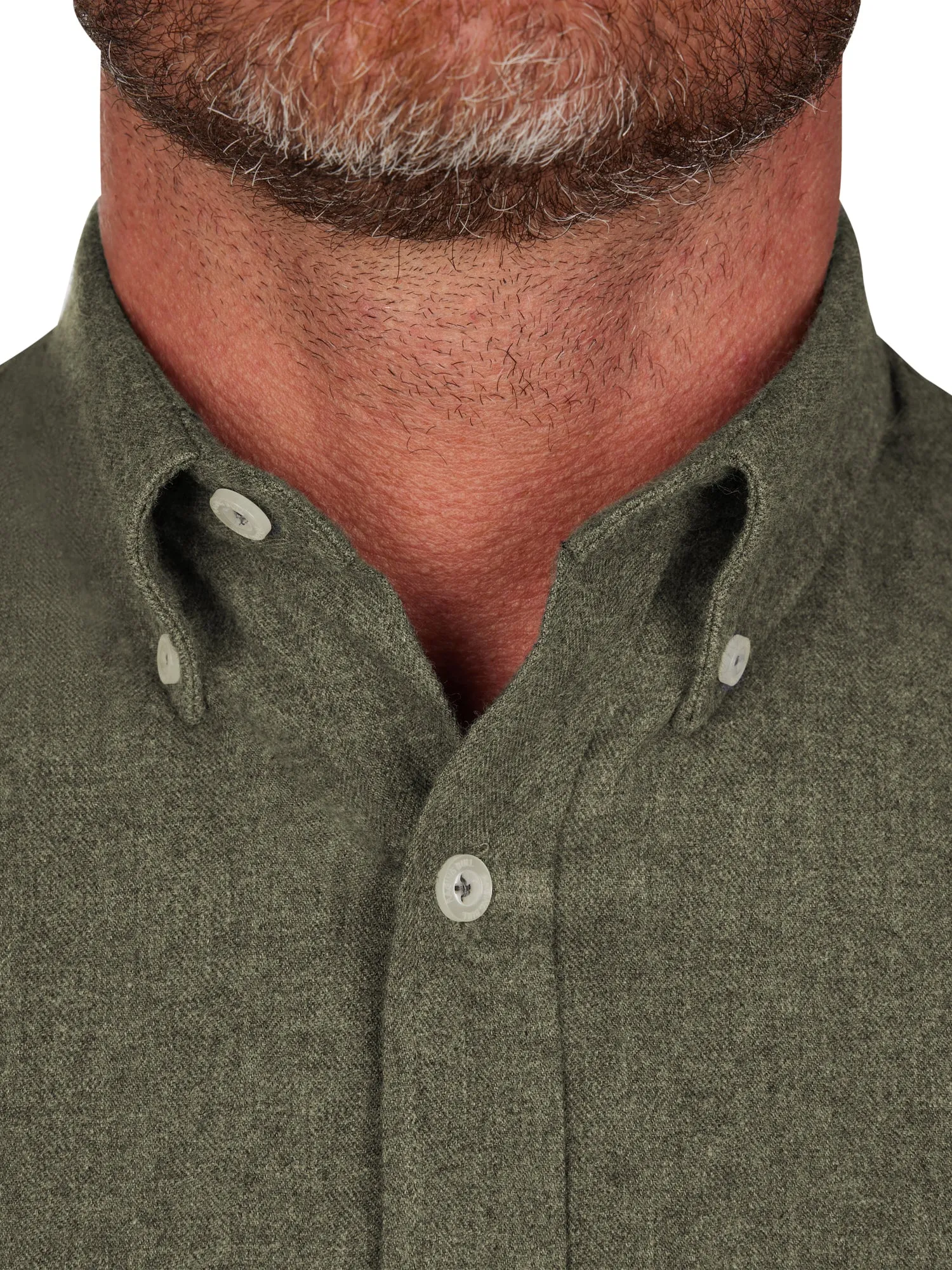 Long Sleeve Brushed Twill  Shirt - Khaki