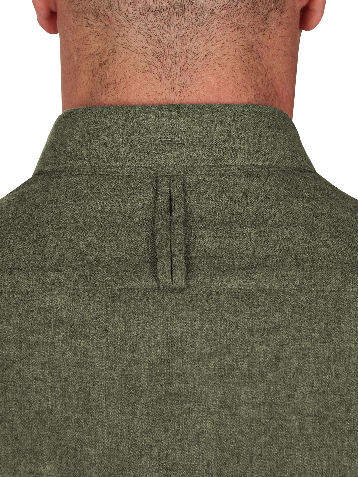 Long Sleeve Brushed Twill  Shirt - Khaki