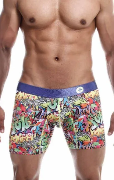 Malebasics Boxer Hipster Quick Dry Fabric Long Boxer Fun Print MB202 4