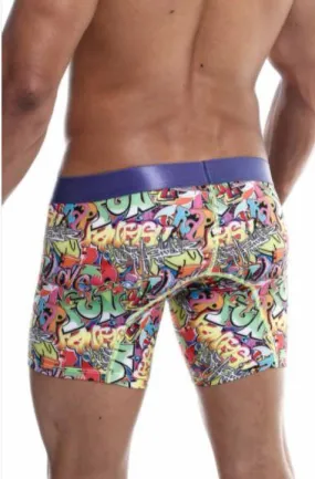 Malebasics Boxer Hipster Quick Dry Fabric Long Boxer Fun Print MB202 4