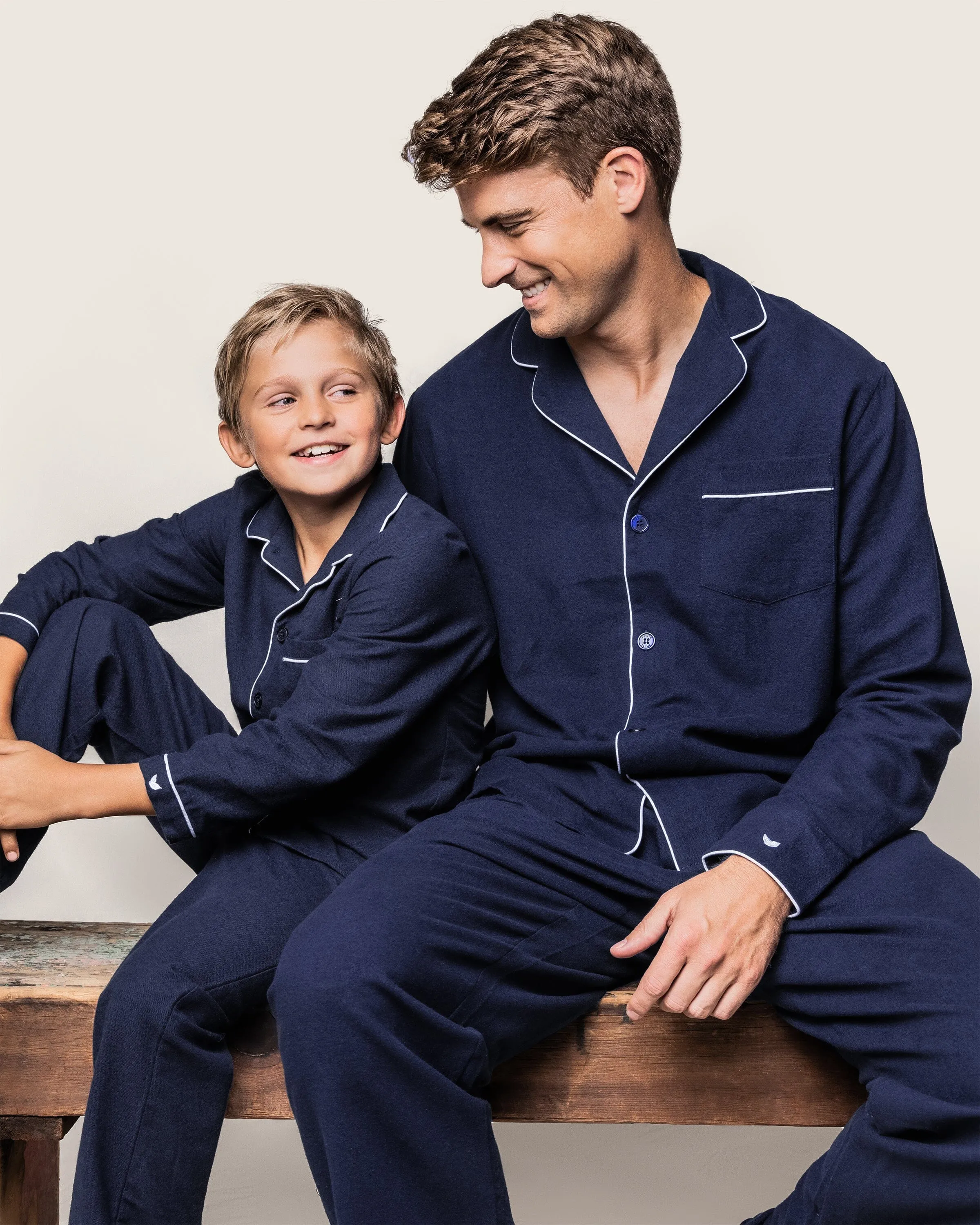 Men's Flannel Pajama Set in Navy