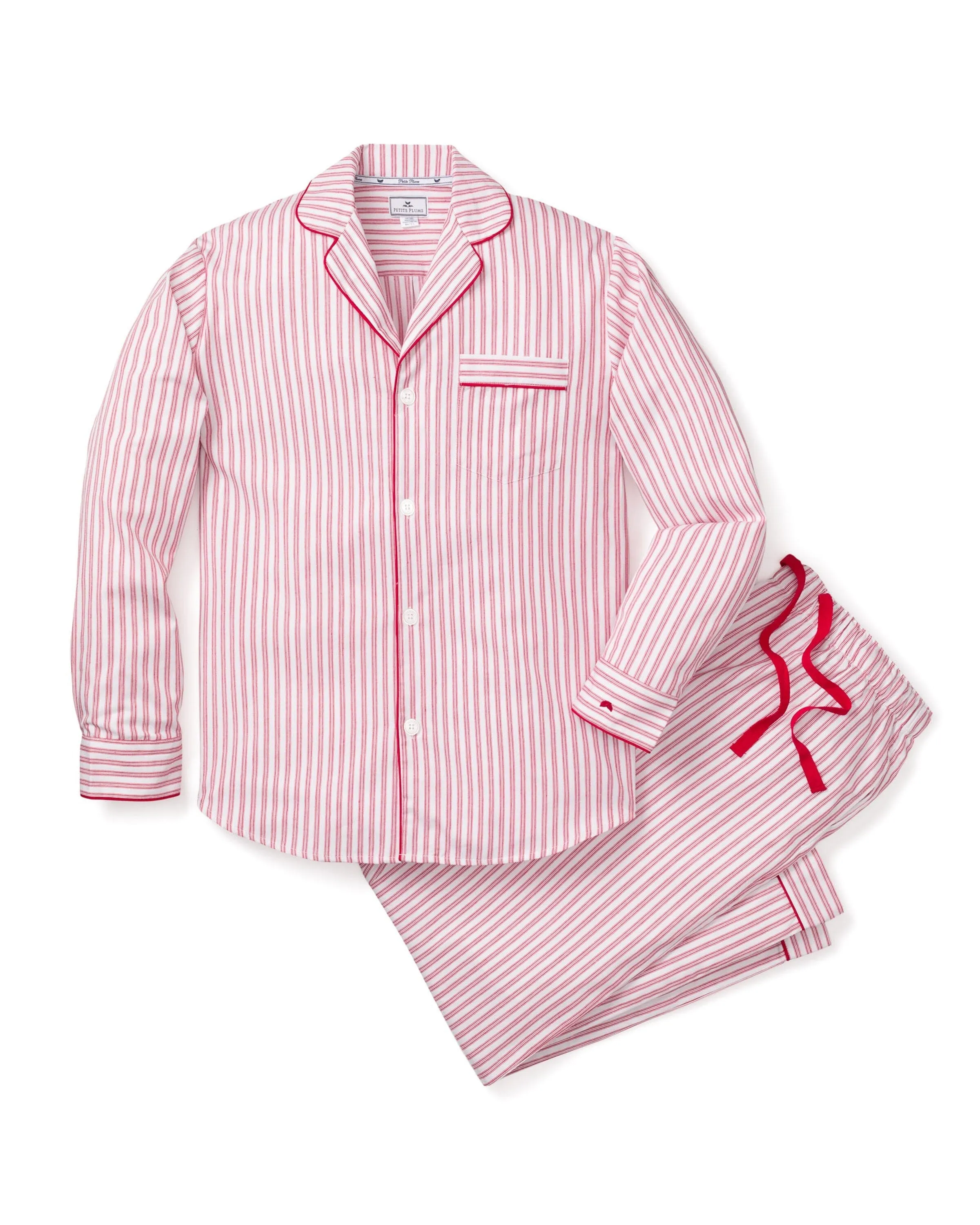 Men's Twill Pajama Set | Antique Red Ticking