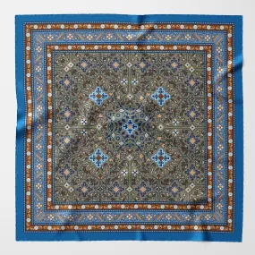 Modena - Silk Pocket Square - Blue & Olive