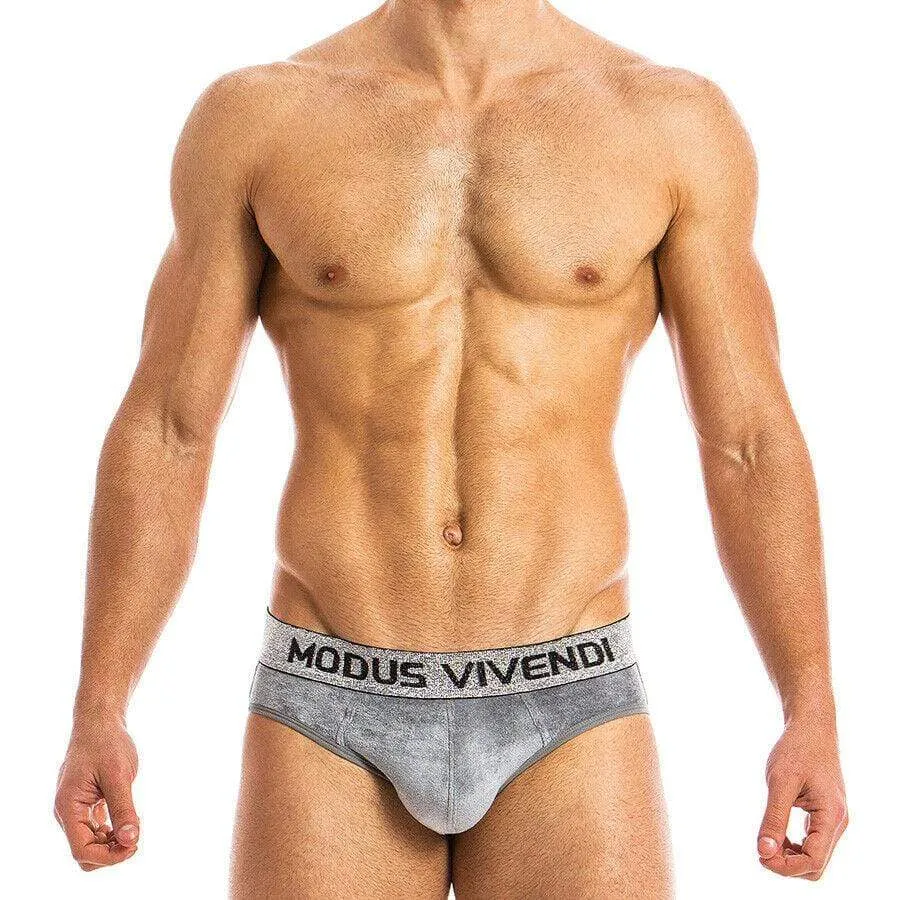 Modus Vivendi Brief X-Lux Bottomless Velvet jock BackLess Grey 19812 B47