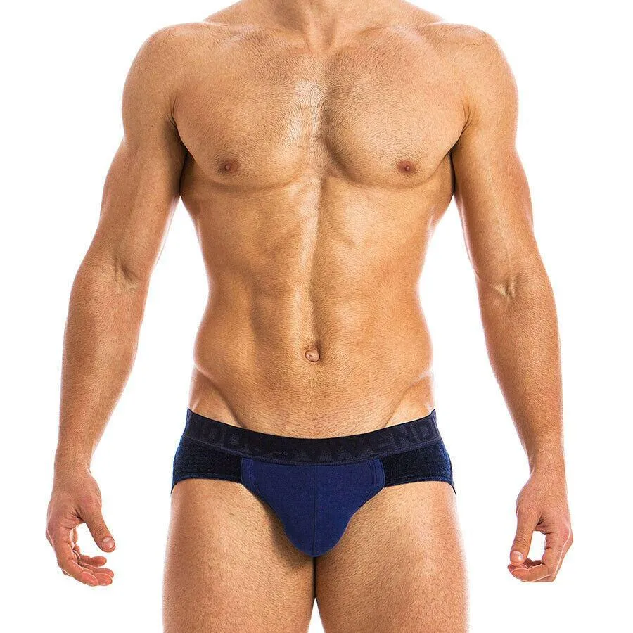 Modus Vivendi Jockstrap Wolf Jock perforated velvet fabric Blue 18811 B47