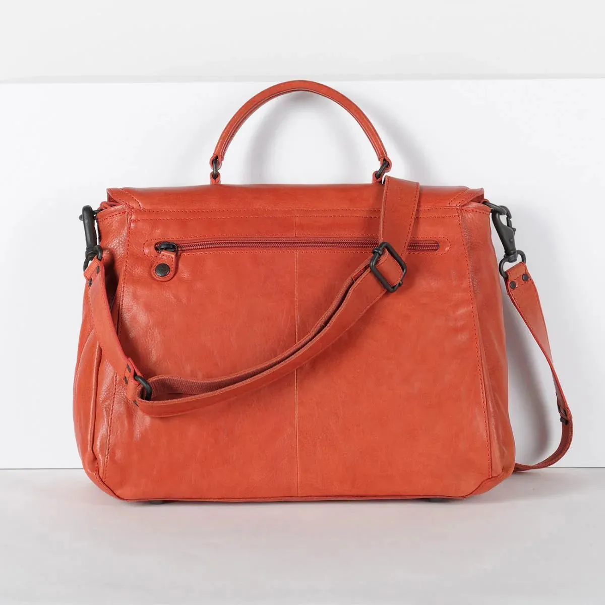 Mrs Velvet Pie Leather Bag in Burnt Orange