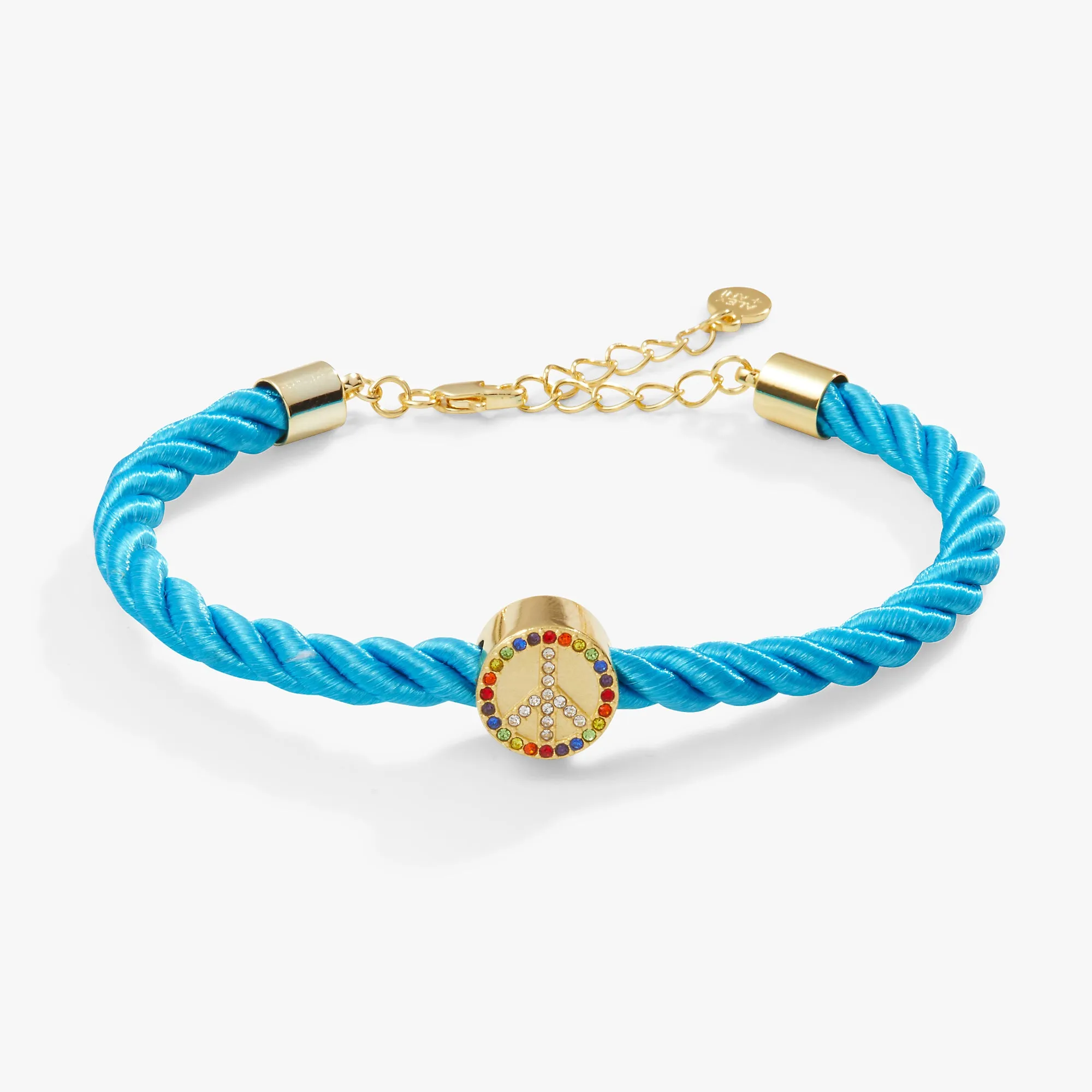 Multicolor Peace Adjustable Cord Bracelet