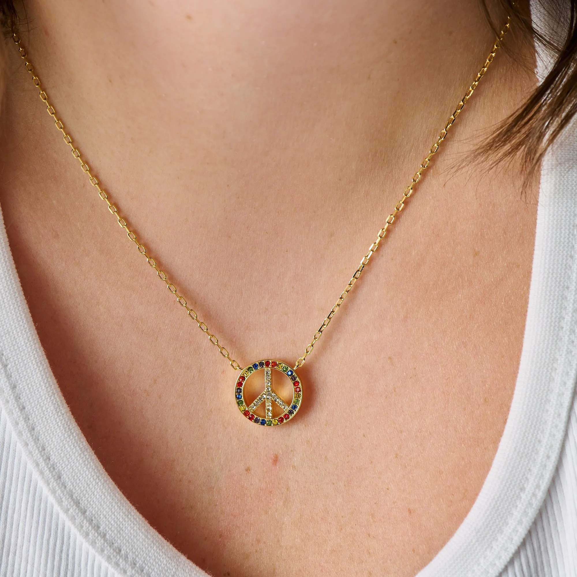 Multicolor Peace Adjustable Necklace