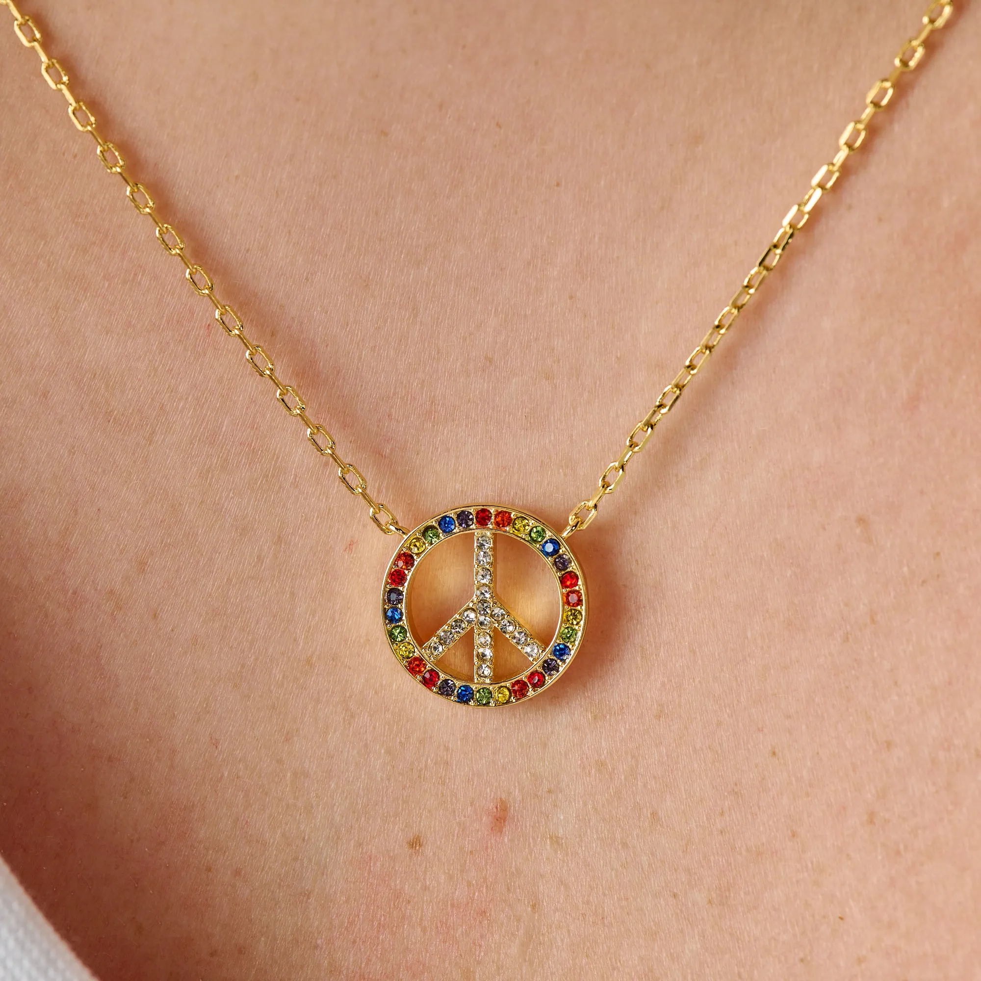 Multicolor Peace Adjustable Necklace