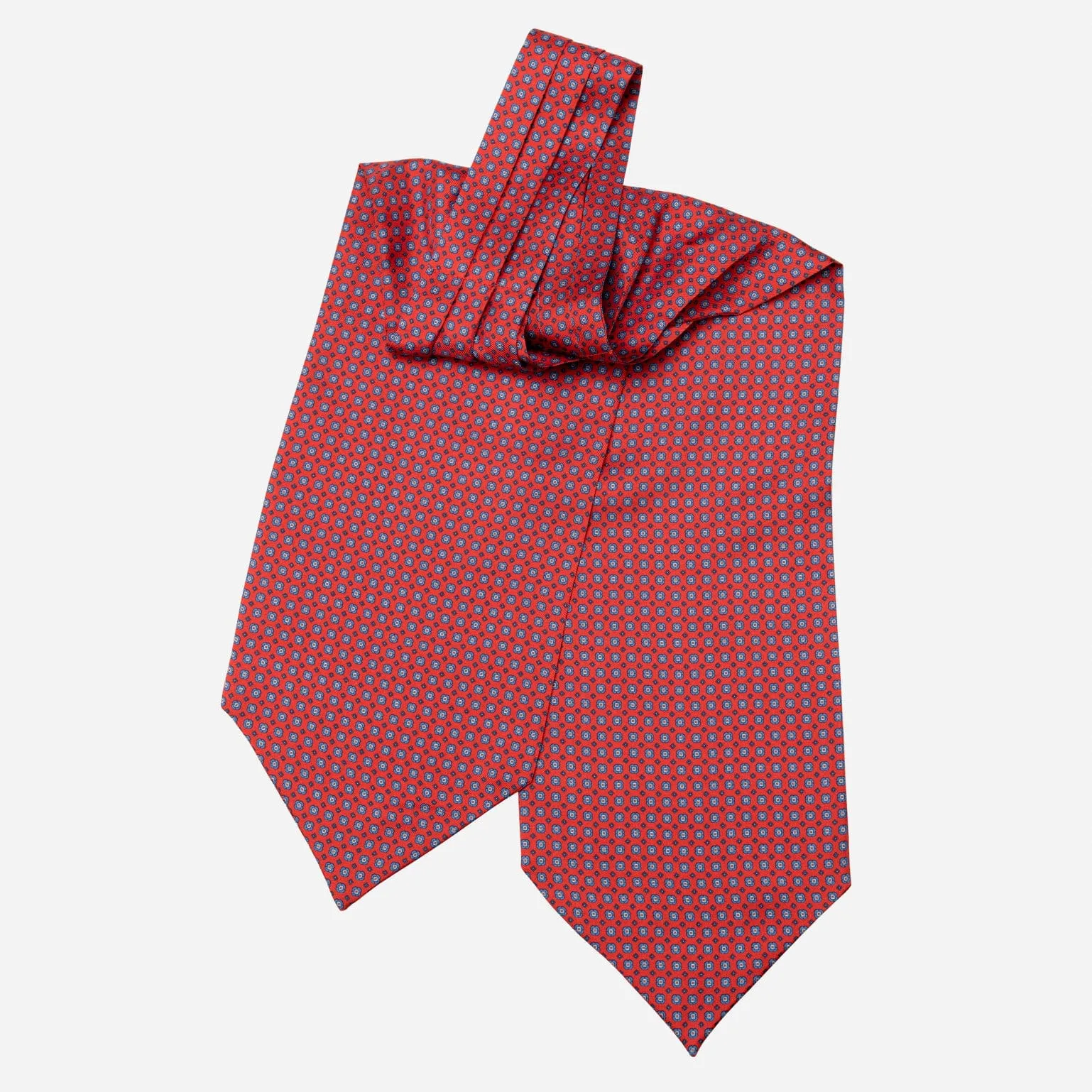 Navona - Silk Ascot Cravat Tie - Red