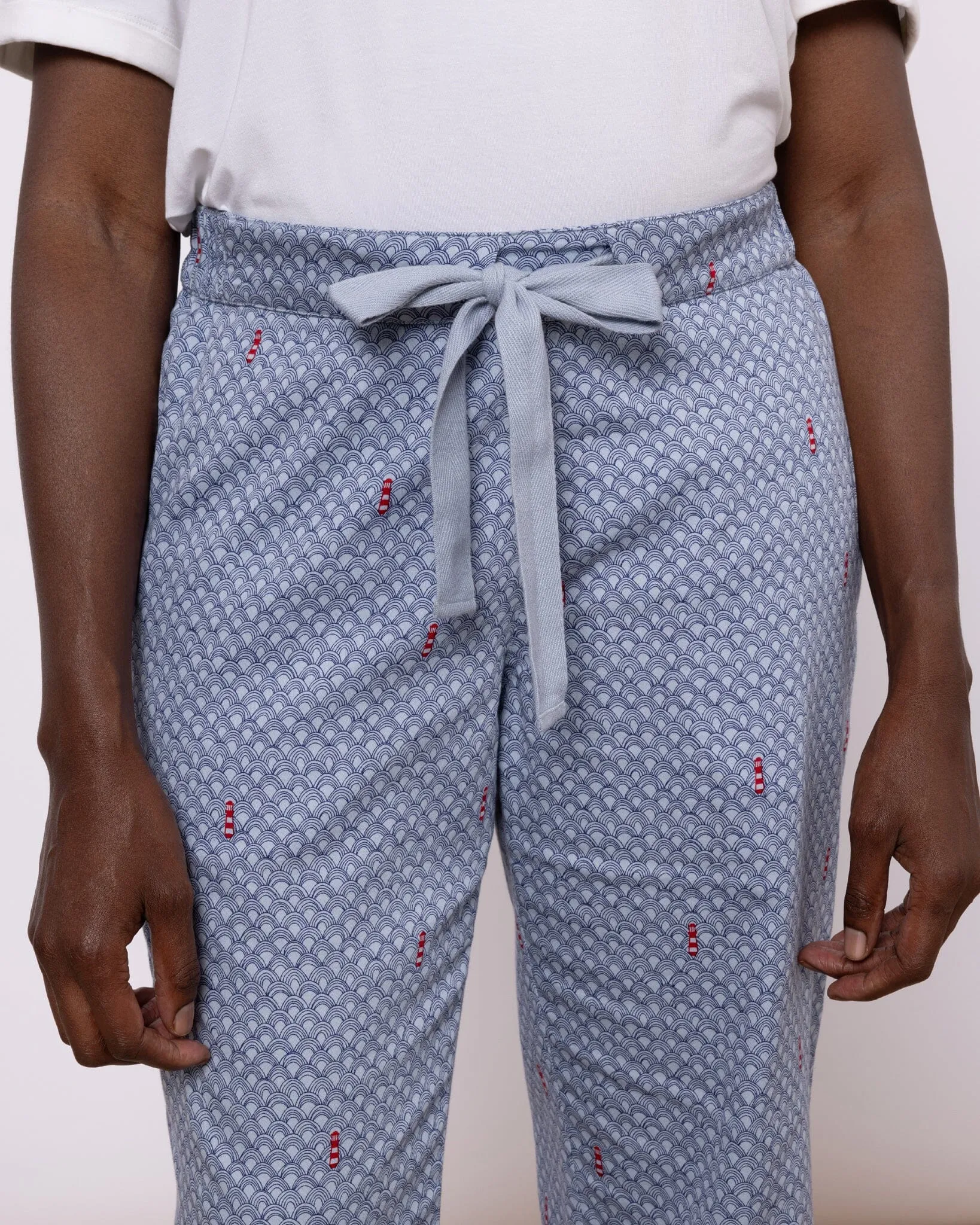 Organic Cotton Twill Blue Pyjama Bottoms, Port in a Storm