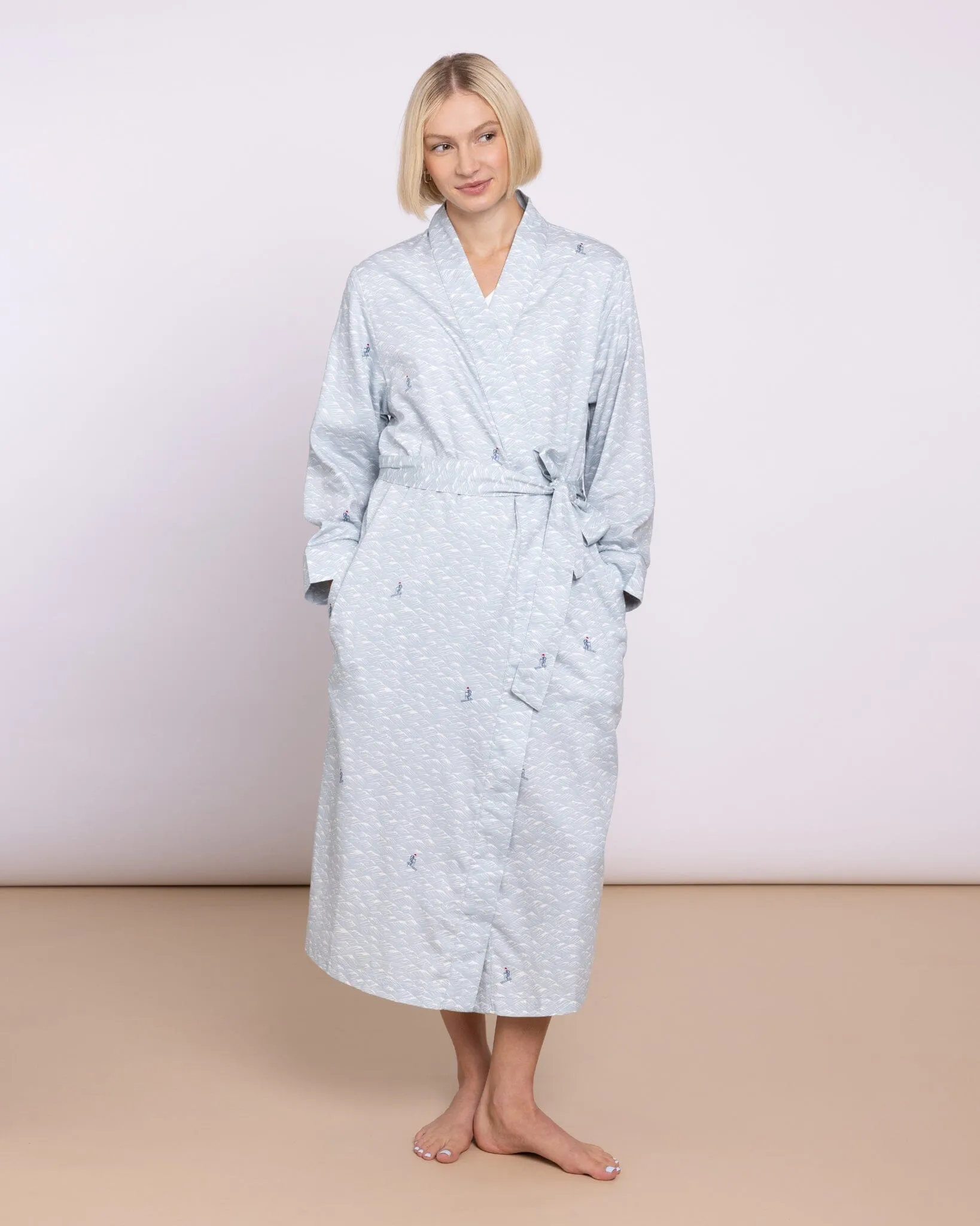 Organic Cotton Twill Blue Robe, Aim High