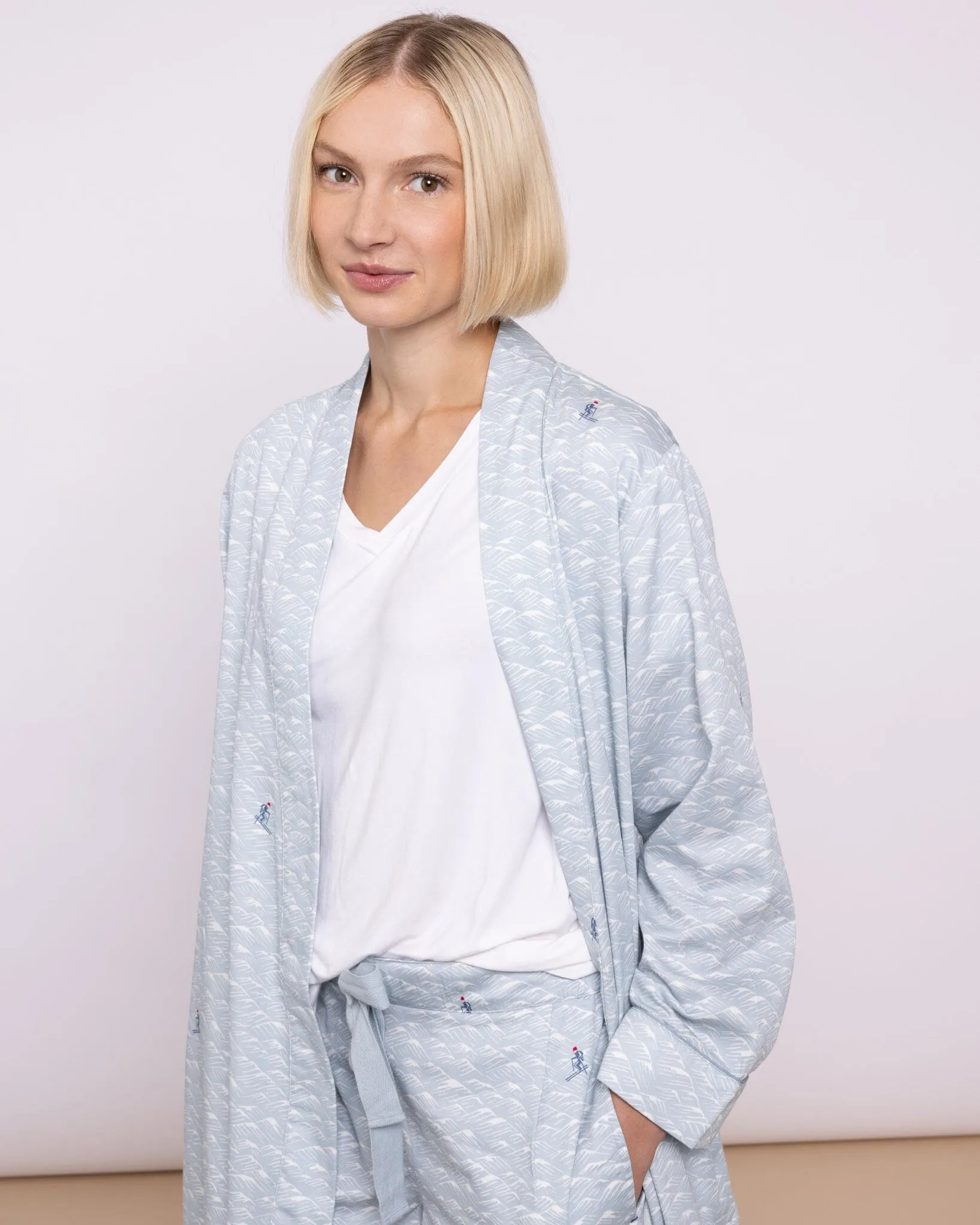 Organic Cotton Twill Blue Robe, Aim High