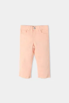 Peach Cotton Pant For Girls