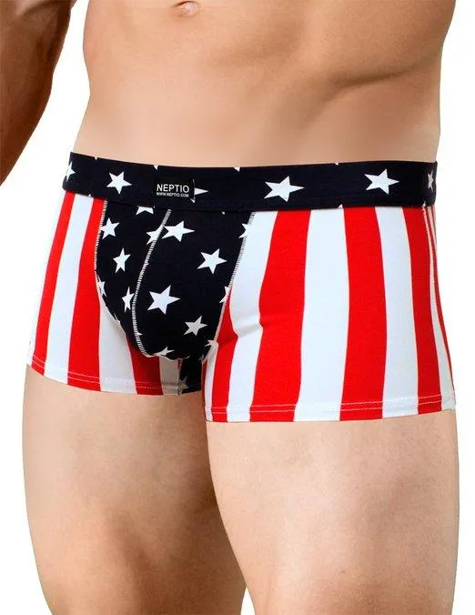 Premium Neptio USA Flag Swimsuit Brief Trunk for Men - Embrace American Pride in Style