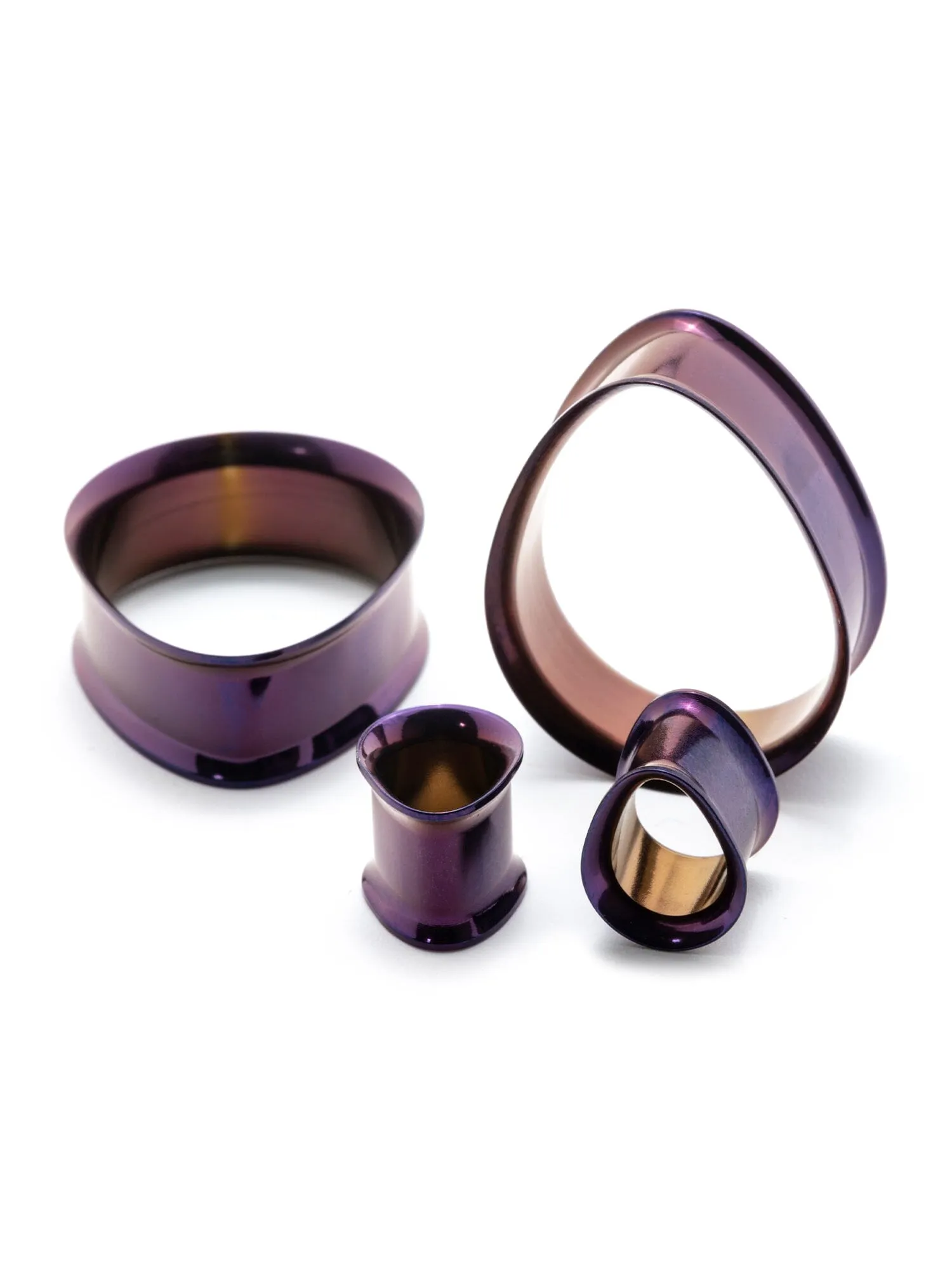 Purple Double Flared Steel Teardrop Tunnels