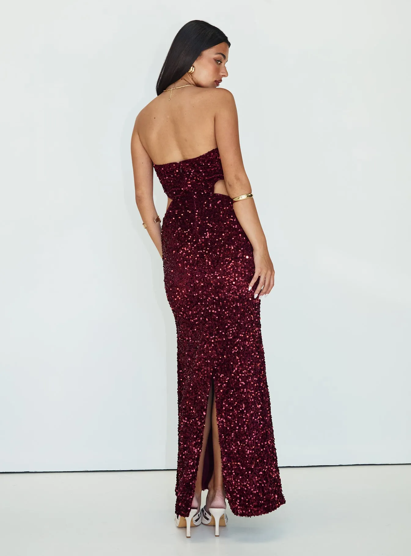 Regalia Strapless Maxi Dress Burgundy