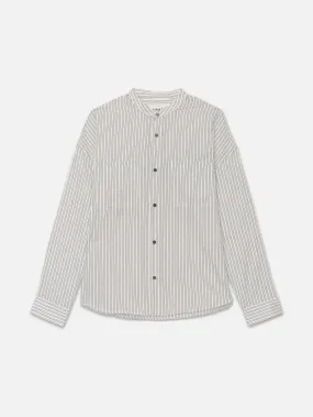 Relaxed Striped Shirt -- Black White Stripe